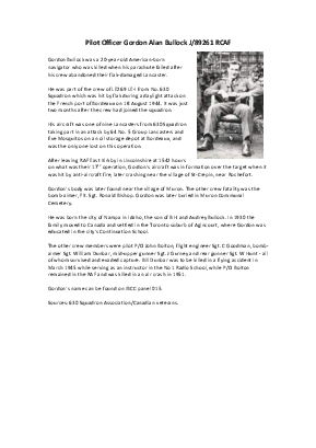 A preview of a PDF biography for Bullock, Gordon Alan